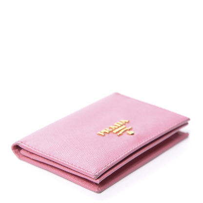 Prada Saffiano Metal Business Card Holder Begonia 3 of 10