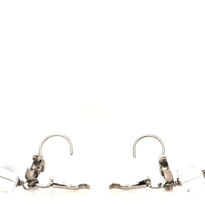 Chanel Crystal CC Dangle Earrings Silver Black 3 of 4