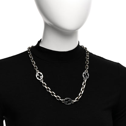 Gucci Sterling Silver Interlocking GG Chain Necklace 2 of 4