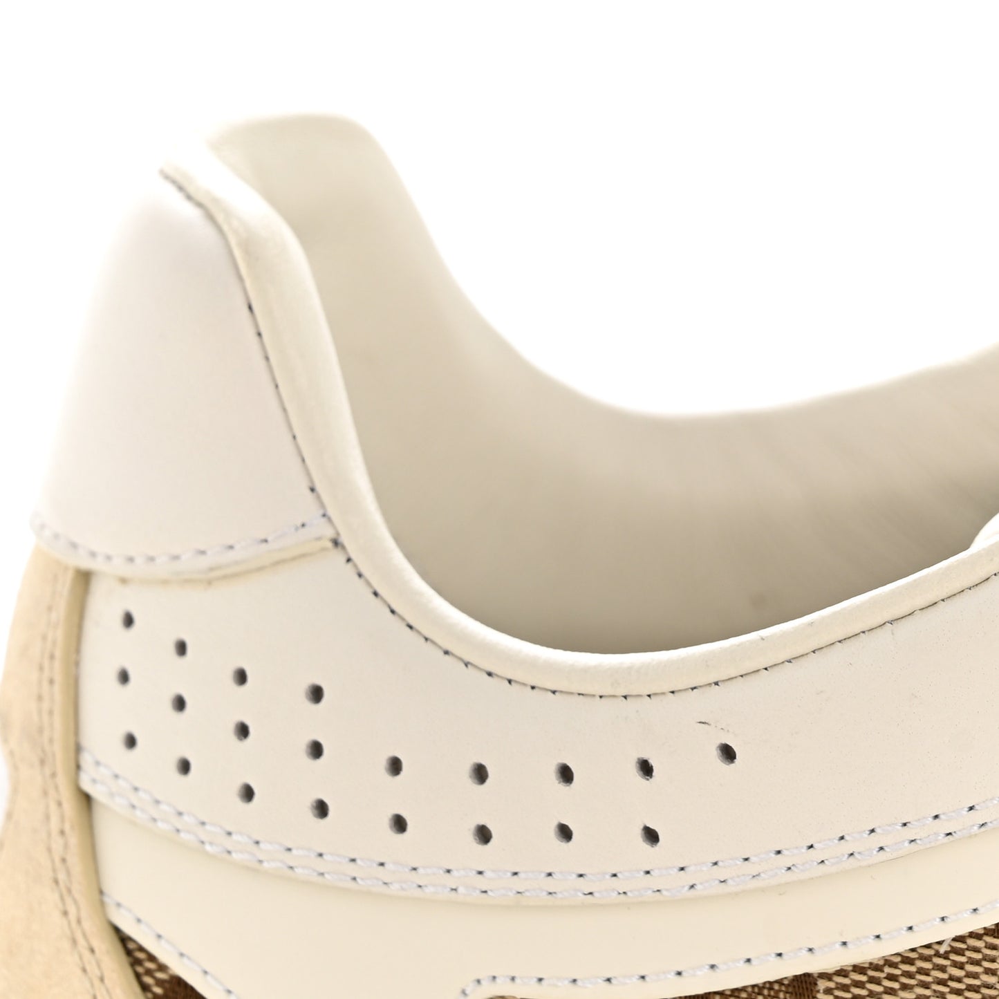 Calfskin GG Monogram Re-Web Womens Sneakers 39 White Beige Ebony