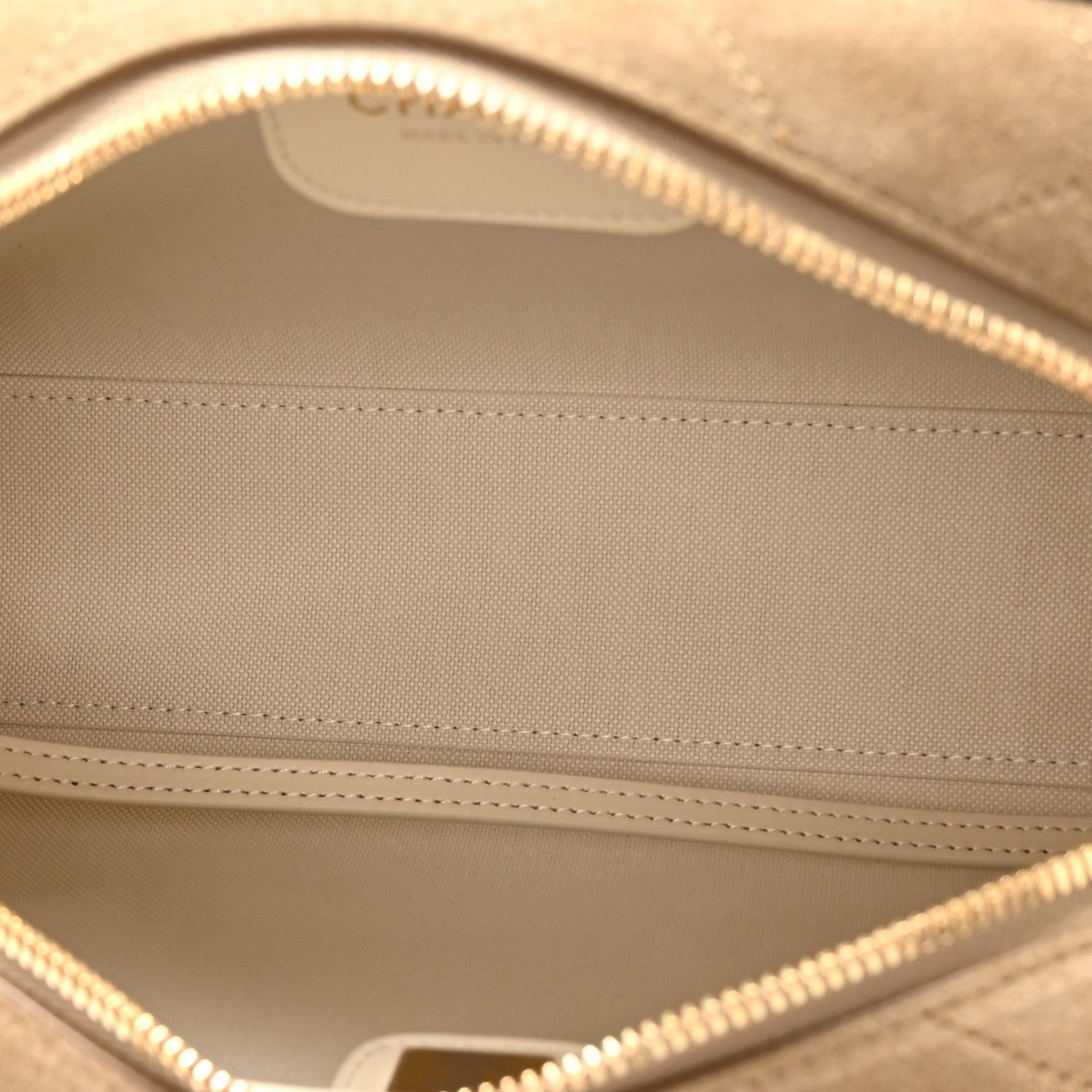 Chanel Suede Calfskin Large Perfect Bowling Bag Dark Beige 5 of 11