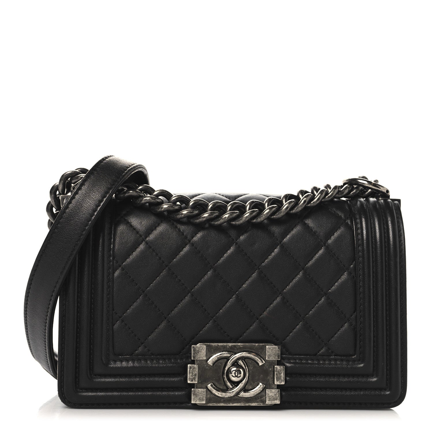 Chanel Lambskin Quilted Small Boy Flap Black 1 of 11