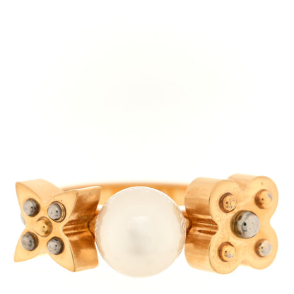 Louis Vuitton Charmy Pearl Ring S 50 5.5 Gold 1 of 5