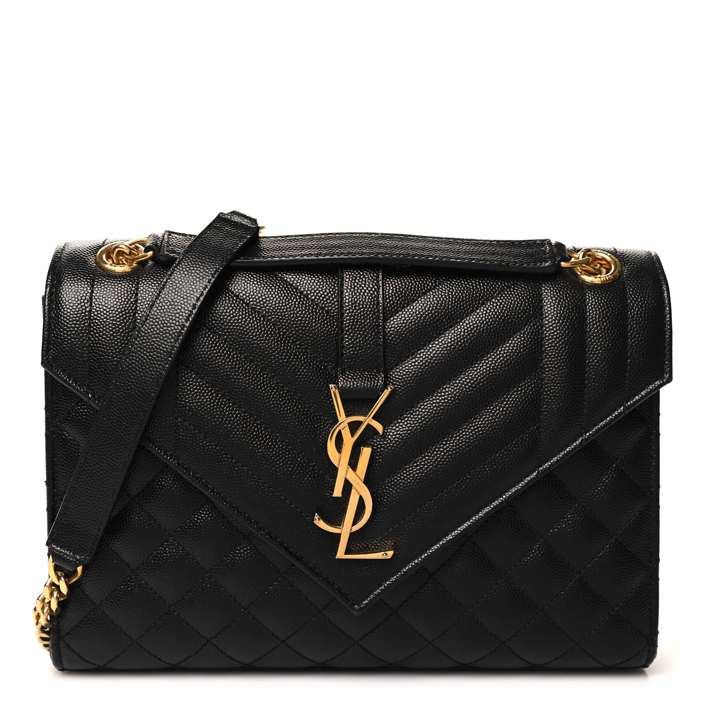 Grain De Poudre Textured Mixed Matelasse Triquilt Medium Monogram Satchel Black