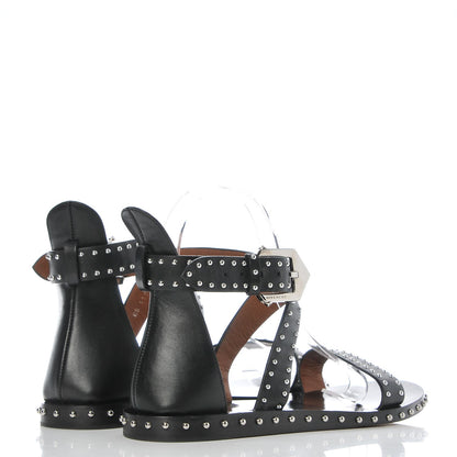 Givenchy Calfskin Studded Elegant Flat Sandals 36.5 Black 4 of 11