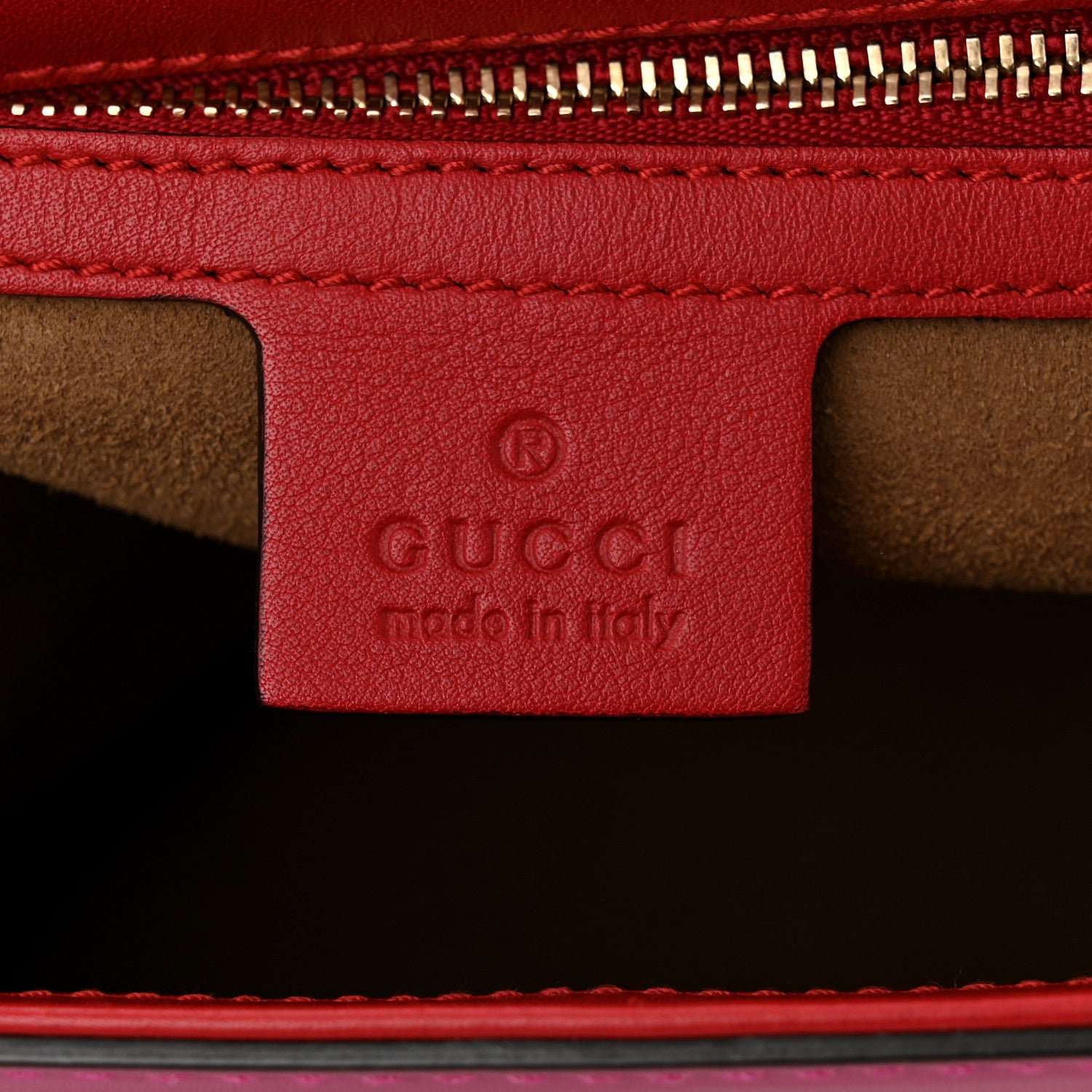 Gucci Moon Calfskin Bi-Color Medium Padlock Shoulder Bag New Rosette Hibiscus Red 6 of 14