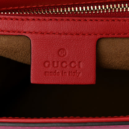 Gucci Moon Calfskin Bi-Color Medium Padlock Shoulder Bag New Rosette Hibiscus Red 6 of 14