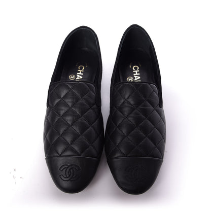 Chanel Lambskin Quilted Cap Toe Slipper With Pouch 37 Black 5 of 13