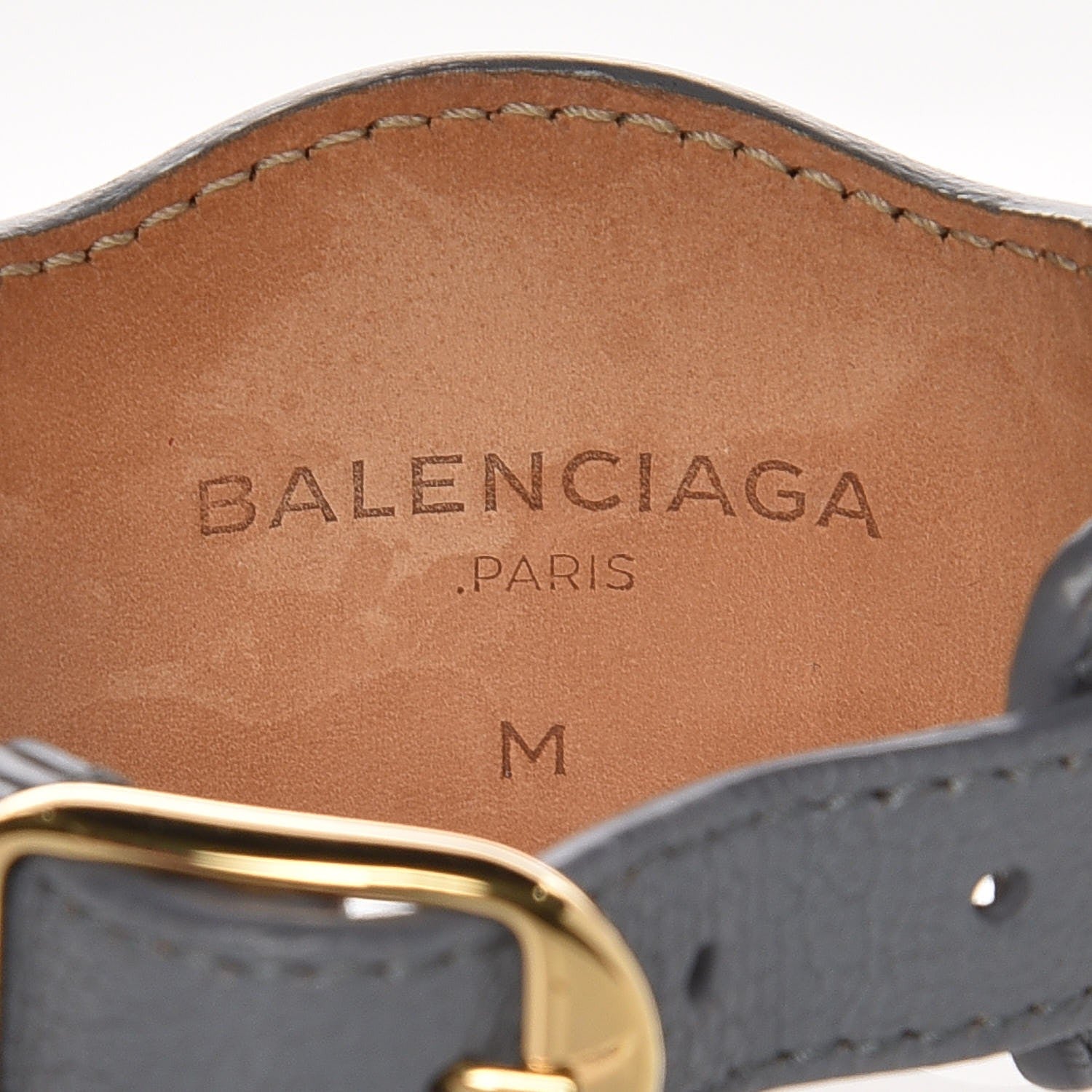 Balenciaga Chevre Gold Metallic Edge Hardware M Bracelet Gris Acier 4 of 5