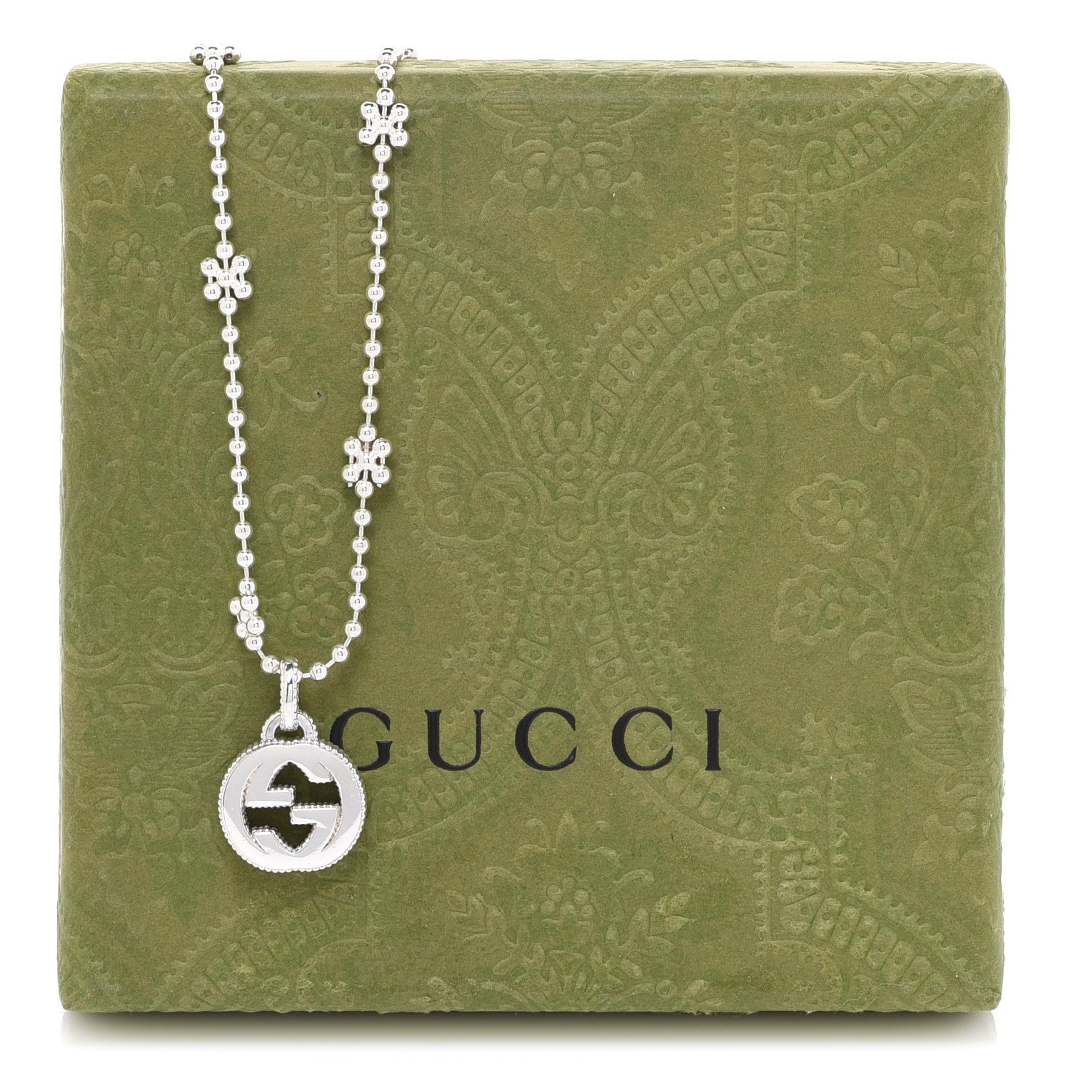 Gucci Sterling Silver Interlocking G Beaded Cluster Pendant Necklace 6 of 6