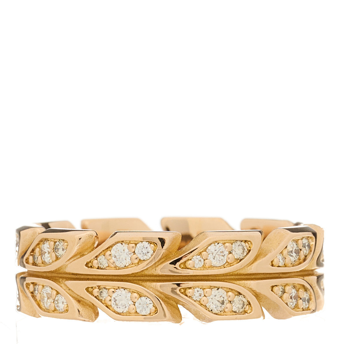 18K Yellow Gold Diamond  Victoria Vine Band Ring 53 6.25