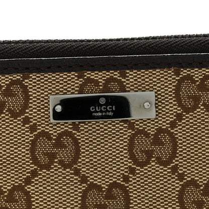 Gucci Monogram Metal Bar Zip Around Travel Wallet Dark Brown 9 of 10