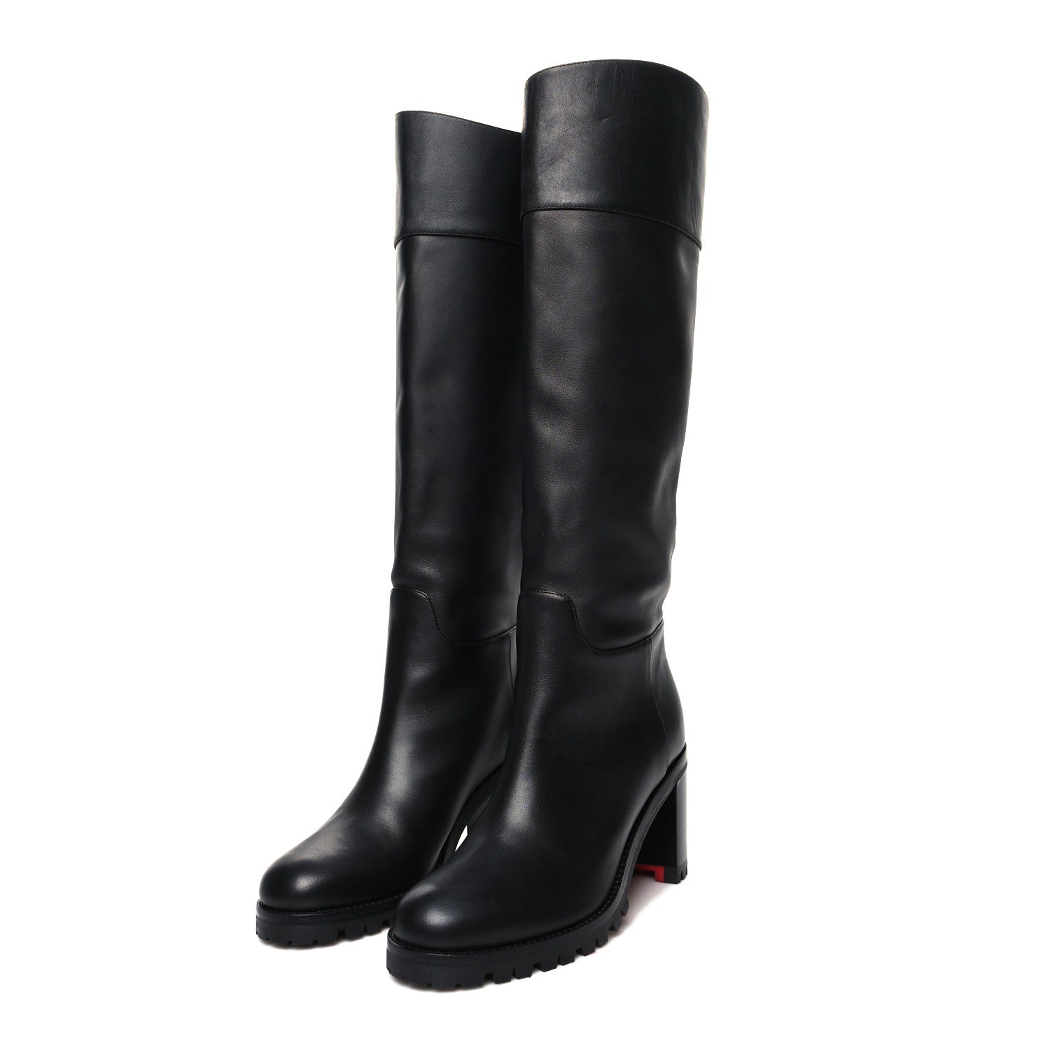 Christian Louboutin Calfskin Kari Lug 70 Boots 36 Black 3 of 7