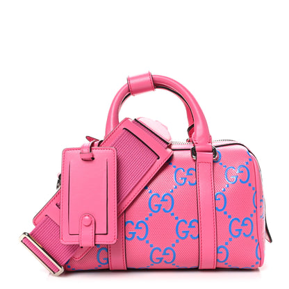 Gucci Calfskin GG Tennis Bi-Color Embossed Mini Duffle Bag Modern Fucsia Modern Blue 1 of 10