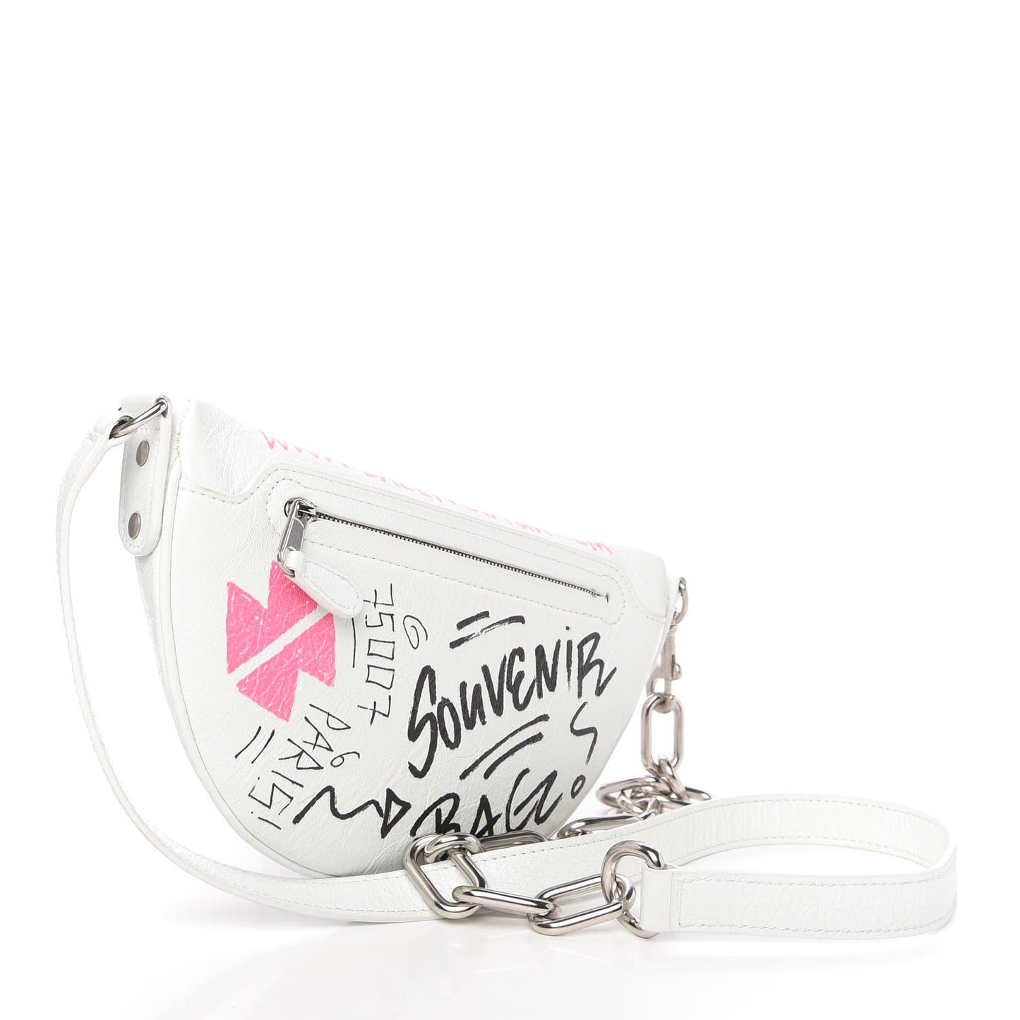Agneau Arena Graffiti All Over XXS Souvenir Belt Bag White Multicolor