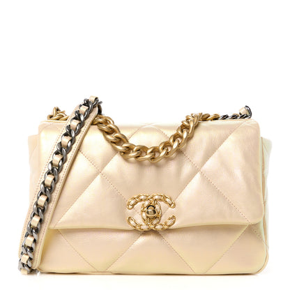 Chanel Iridescent Lambskin Quilted Medium Chanel 19 Flap Pink 1 of 11