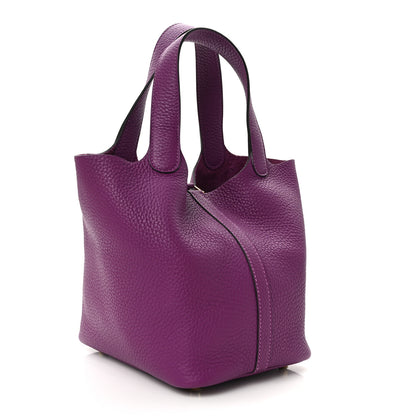 Hermes Taurillon Clemence Picotin Lock 18 PM Anemone 2 of 10