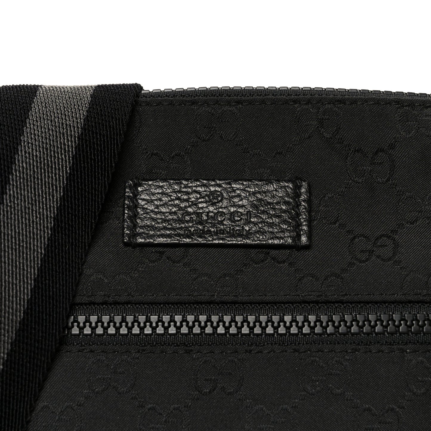 Nylon Monogram Mini Flat Messenger Bag Black