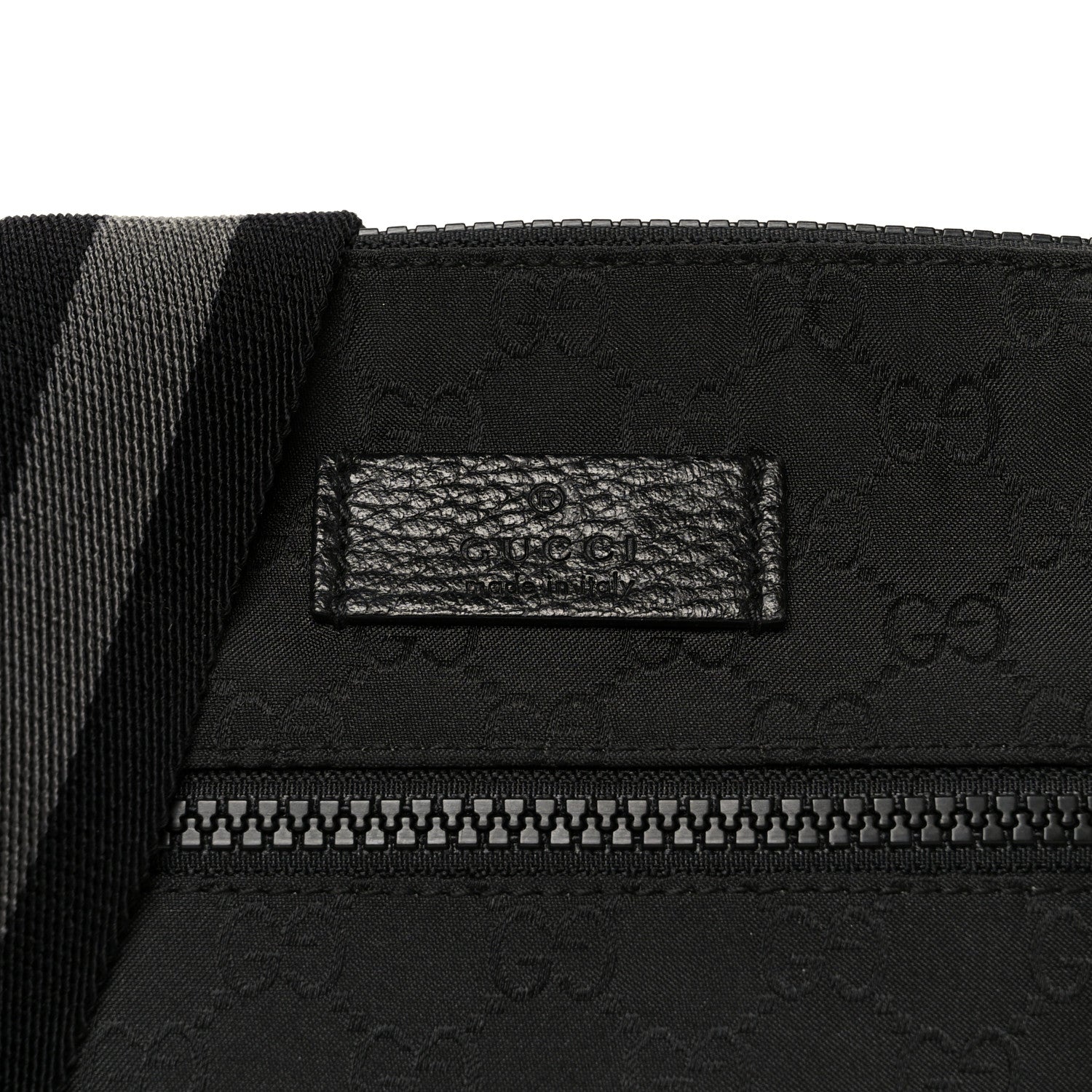 Gucci Nylon Monogram Mini Flat Messenger Bag Black 9 of 11