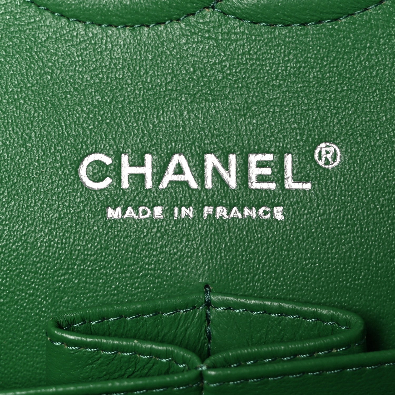 Chanel Caviar Quilted Medium Double Flap Green 6 of 10