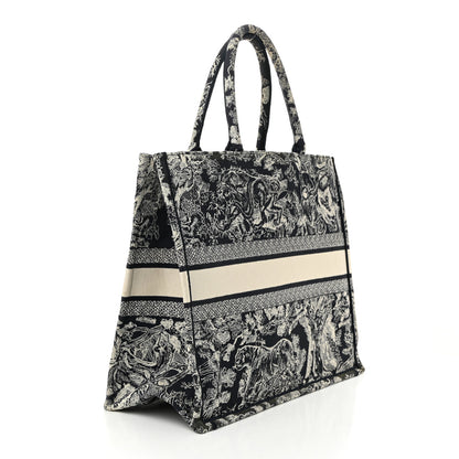 Christian Dior Canvas Embroidered Large Dioriviera Toile De Jouy Reverse Book Tote Blue 3 of 13