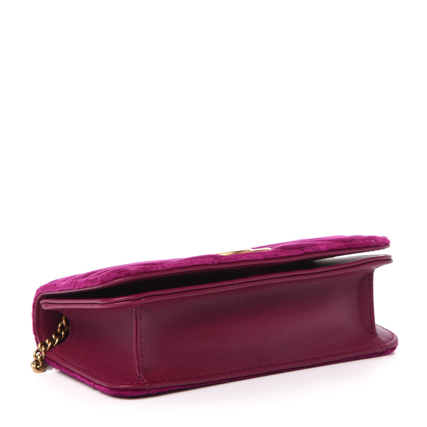 Gucci Velvet Matelasse GG Marmont Mini Bag Fuchsia Violet Cyclamen 4 of 11
