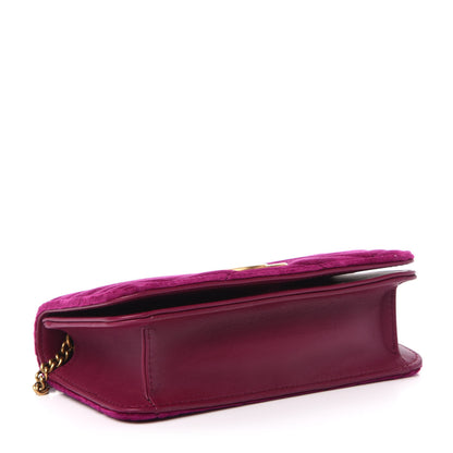 Gucci Velvet Matelasse GG Marmont Mini Bag Fuchsia Violet Cyclamen 4 of 11