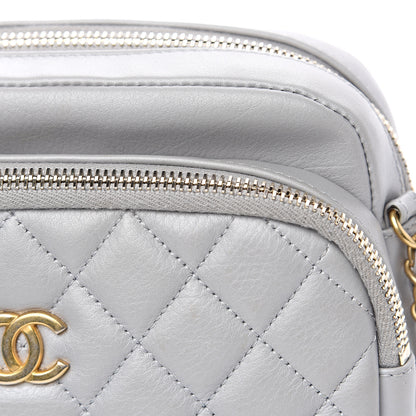 Chanel Iridescent Calfskin Quilted Day Trips Camera Case Light Grey 8 of 11