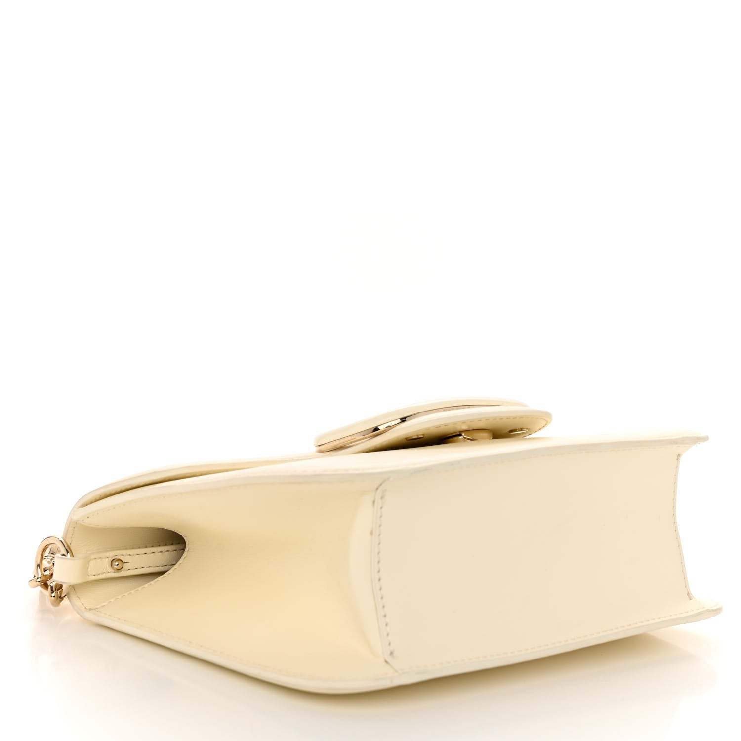 Valentino Garavani Calfskin Enamel VLogo Loco Flap Shoulder Bag Ivory 4 of 10