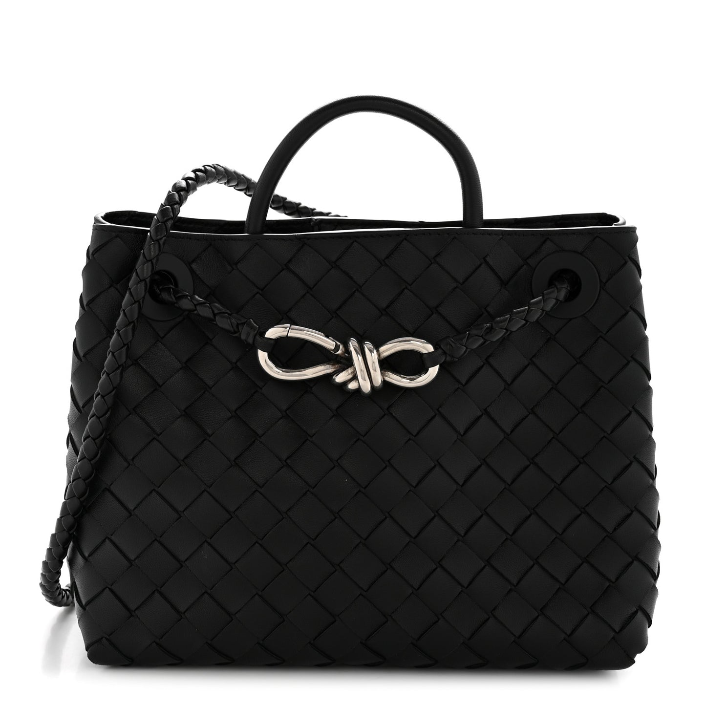 Nappa Intrecciato Small Andiamo Shoulder Bag Black