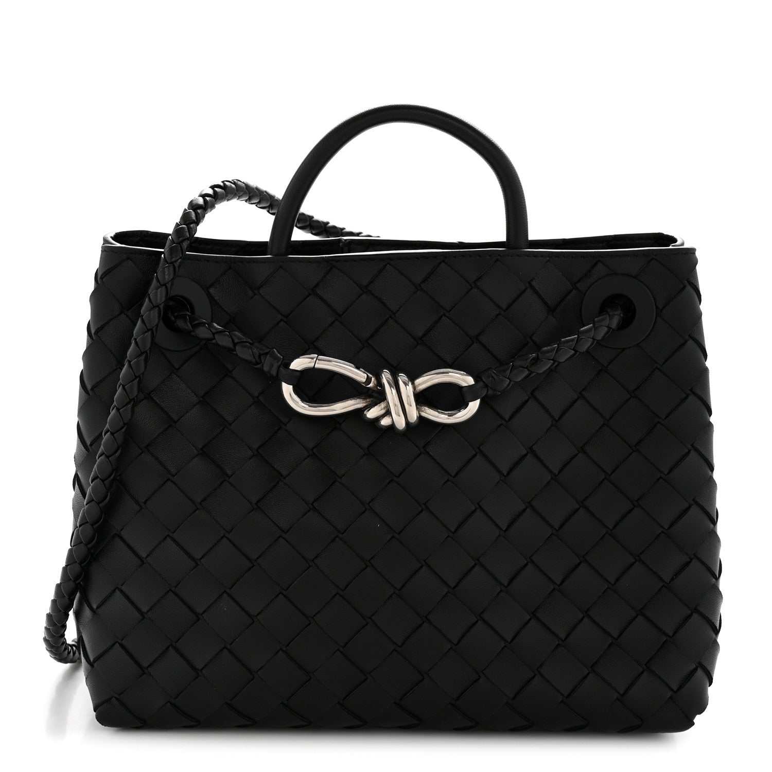 Bottega Veneta Nappa Intrecciato Small Andiamo Shoulder Bag Black 1 of 12