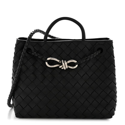 Bottega Veneta Nappa Intrecciato Small Andiamo Shoulder Bag Black 1 of 12