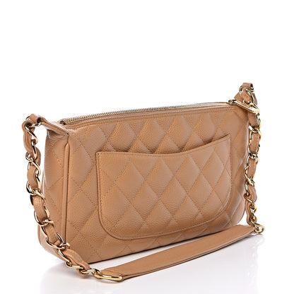Chanel Caviar Quilted CC Shoulder Bag Beige 3 of 12