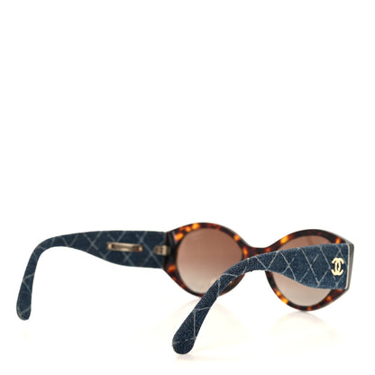 Chanel Acetate Denim Oval Sunglasses 5405 Tortoise Dark Blue 4 of 7