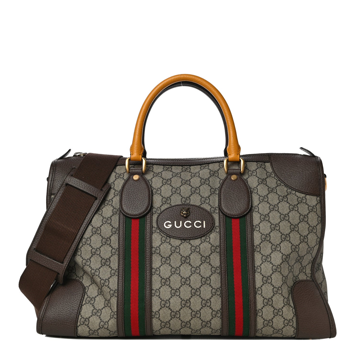 Gucci Soft GG Supreme Monogram Web Neo Vintage Duffle Bag Beige New Acero Crop 1 of 11