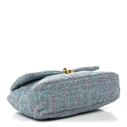 Chanel Tweed Quilted Large Chanel 19 Flap Blue Multicolor 4 of 12