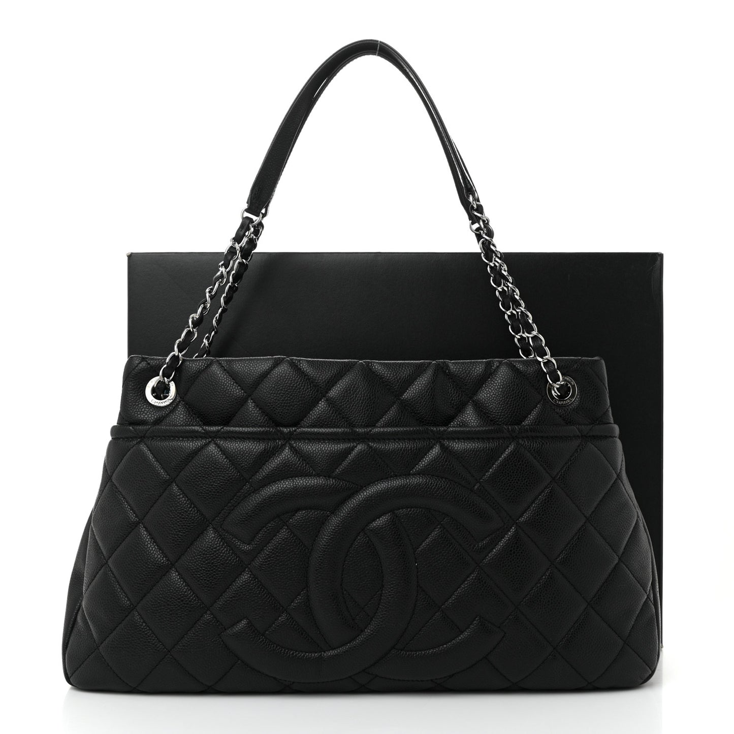 Caviar Quilted Timeless CC Soft Tote Black