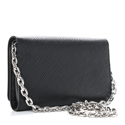 Louis Vuitton Epi Twist Chain Wallet Black 3 of 9