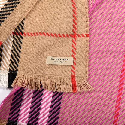Burberry Wool Giant Check Scarf Camel Pink 3 of 3