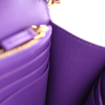 Versace Calfskin Greca Goddess Wallet On Chain Dark Orchid 10 of 12