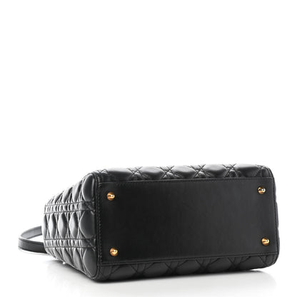 Christian Dior Lambskin Cannage Medium Lady Dior Black 3 of 4