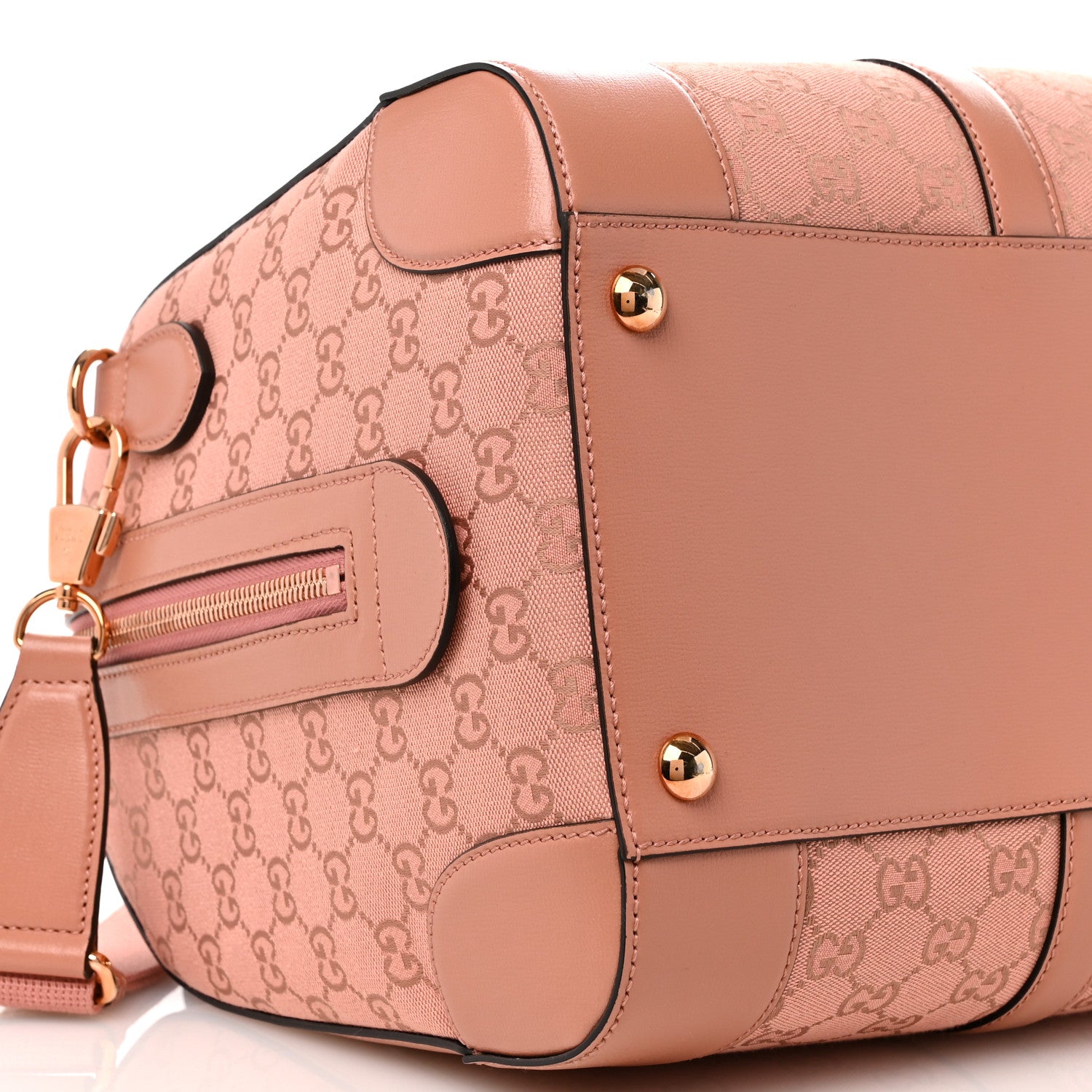 Gucci Monogram Azalea Calfskin Small Retro Interlocking G Duffle Bag Cloche Rose Pink 8 of 10