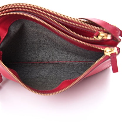 Celine Lambskin Large Trio Crossbody Bag Red 6 of 16