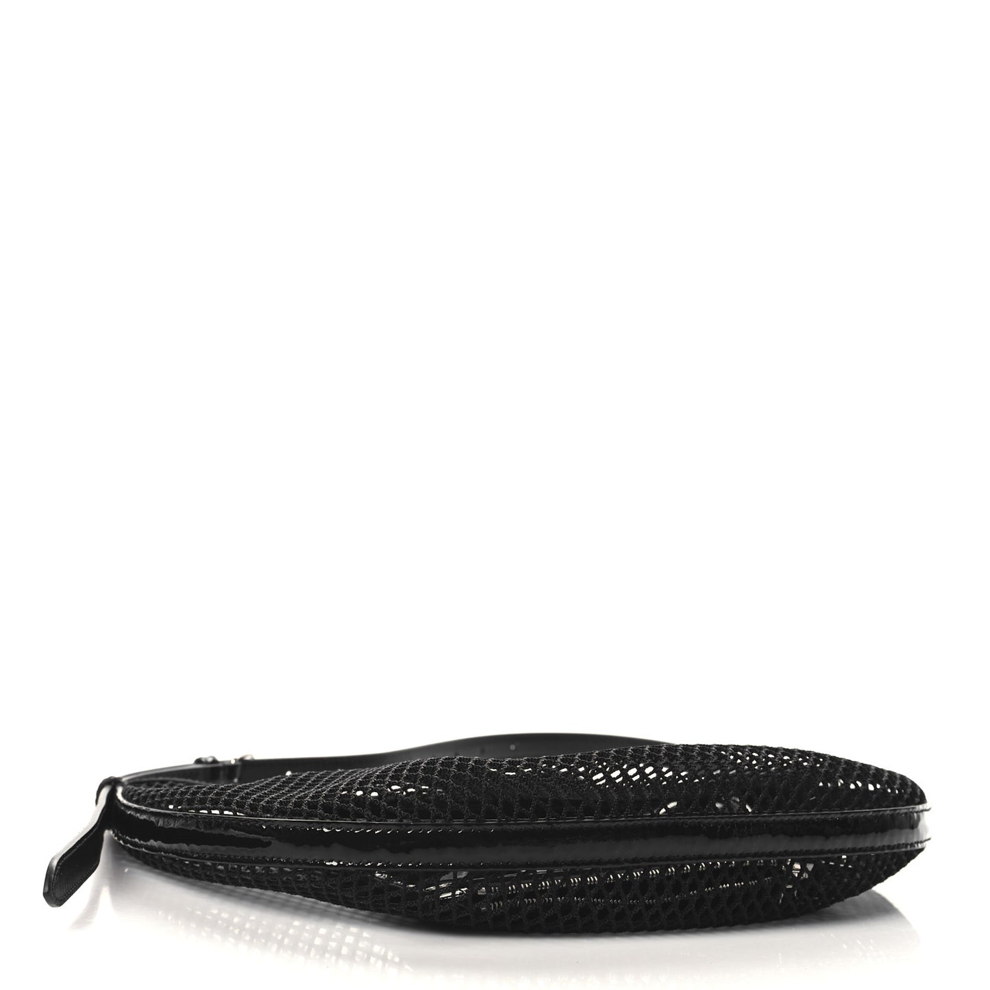 Net Patent Calfskin One Piece Demi Lune Black