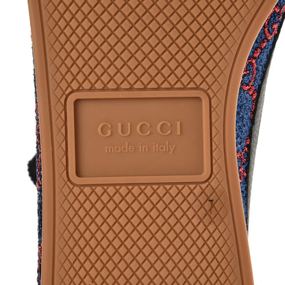 Gucci Lurex Calfskin Web GG Monogram Mens Falacer Sneakers 7 Iridescent Blue Iridescent Red Silver 9 of 11