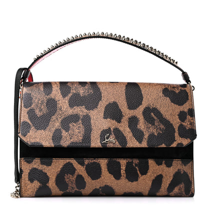 Christian Louboutin Calfskin Leopard Print Loubiblues Paris Clutch Bag Brown 1 of 13