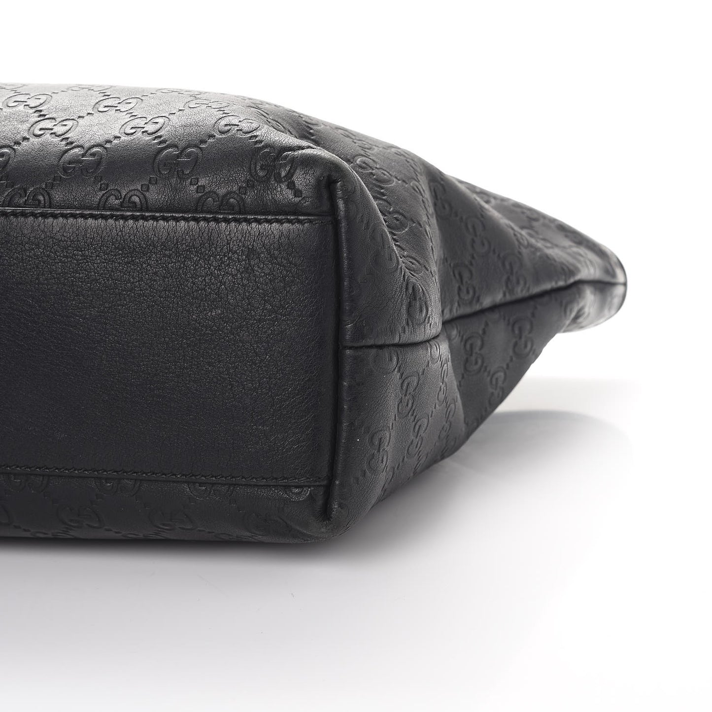 Guccissima Medium Zippered Shopping Tote Black