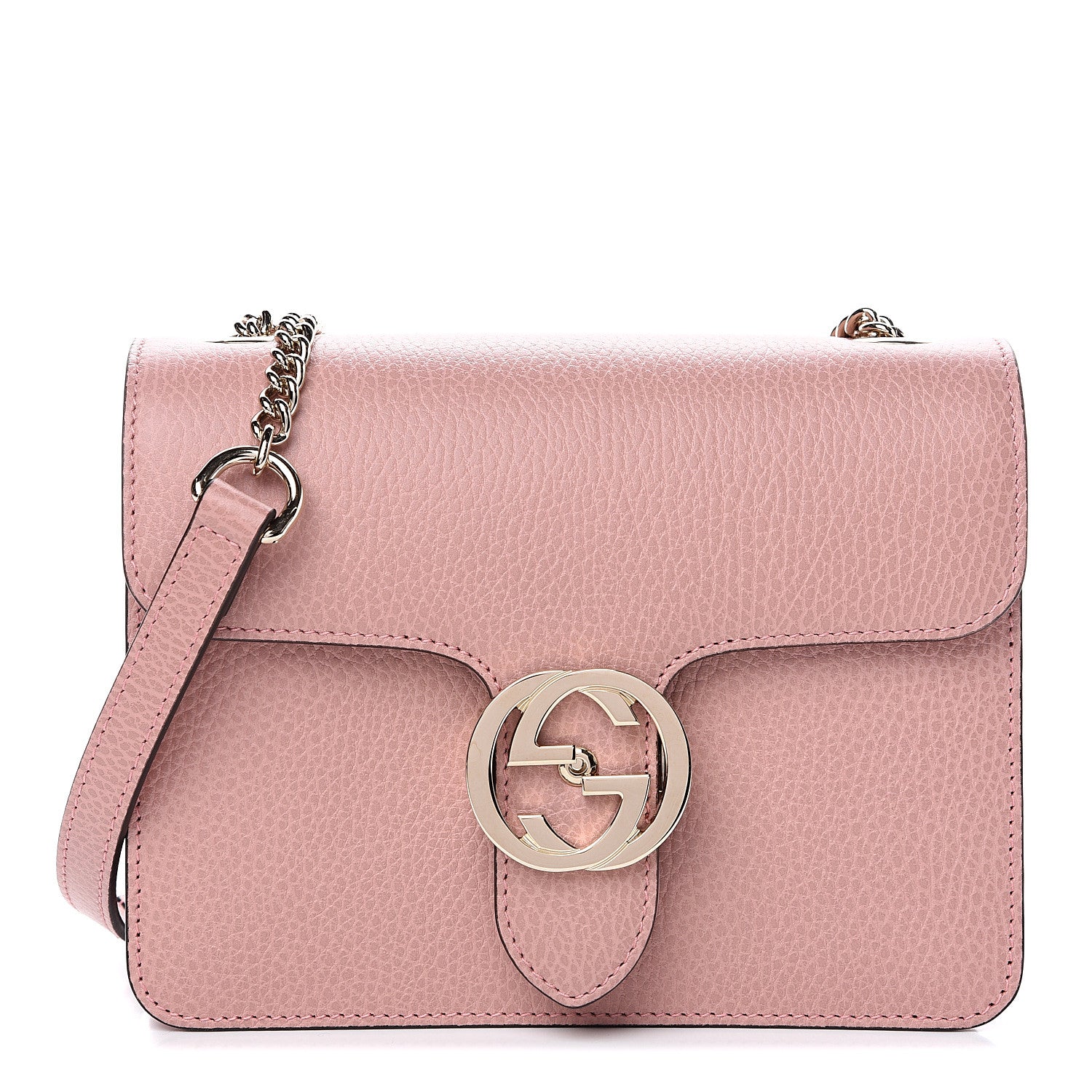 Gucci Dollar Calfskin Small Interlocking G Shoulder Bag Soft Pink 1 of 8