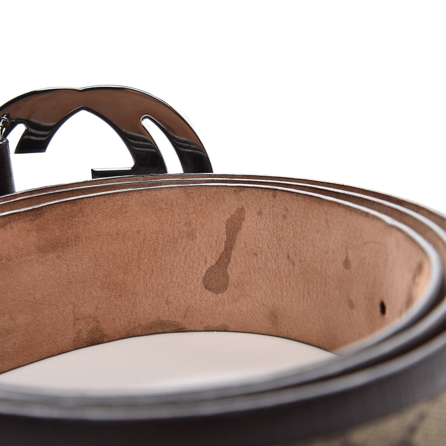 GG Supreme Monogram Niagara Lux Calfskin Interlocking G 40mm Belt 110 44 Beige Ebony Cocoa