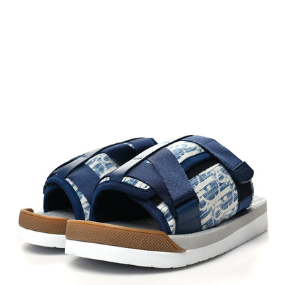 Christian Dior Oblique Jacquard Mens Alpha Sandals 41 Blue Denim 3 of 9
